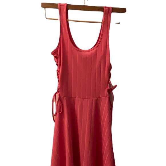 🌟NWOT ASOS pink skater dress with lace up sides - Picture 2 of 3